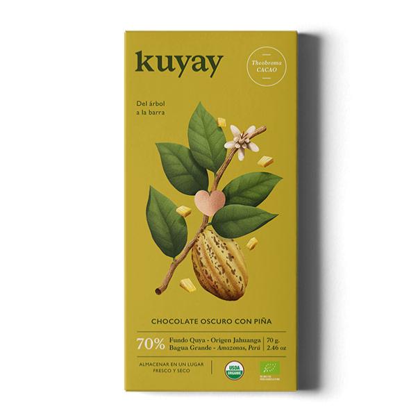 Tablette Chocolat Noir Pérou BIO ananas Kuyay