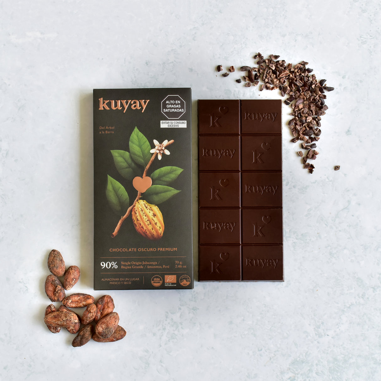 Chocolat Noir BIO pérou 90% cacao Kuyay