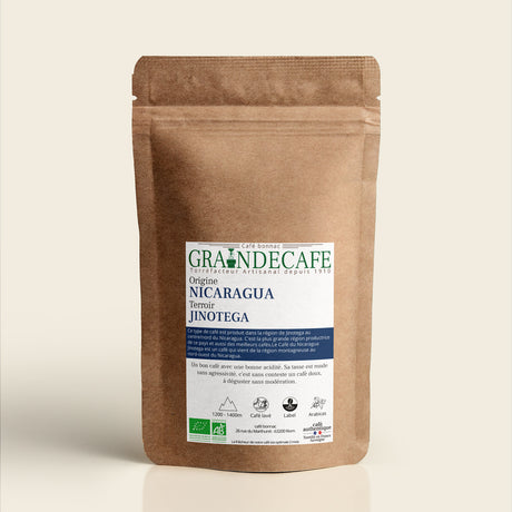 Paquet de café en grain du Nicaragua Jinotega BIO