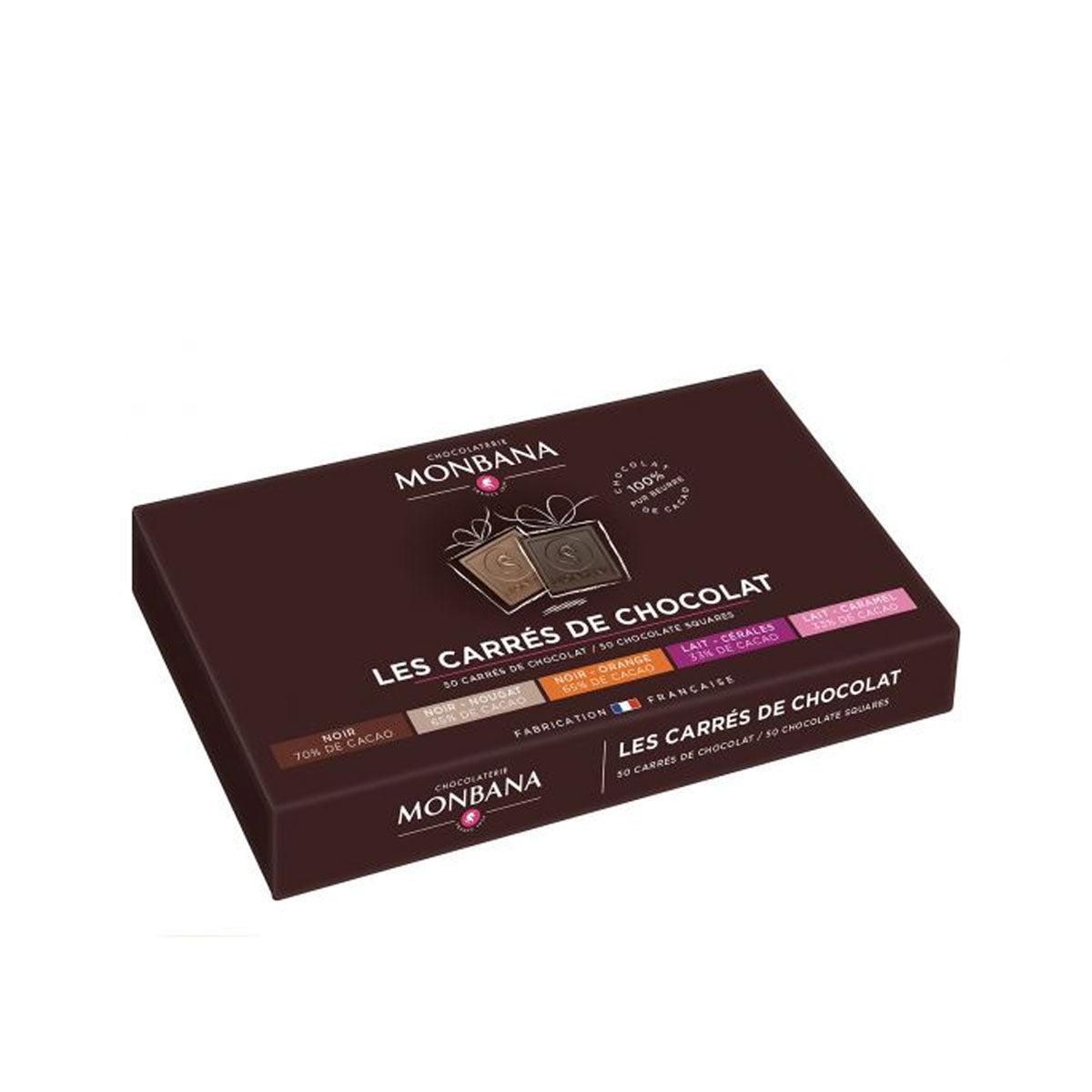 Coffret 50 Carrés de Chocolat - 195 Gr | Monbana