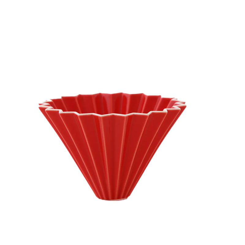 Dripper porcelaine rouge origami