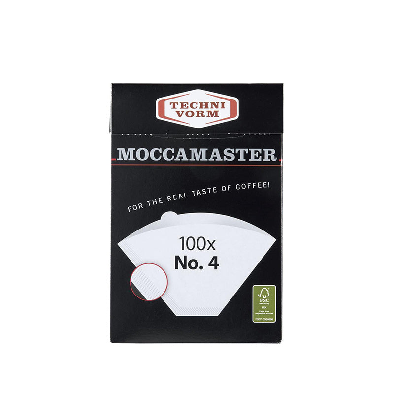 100 filtres café blancs n°4 Moccamaster - Graindecafe