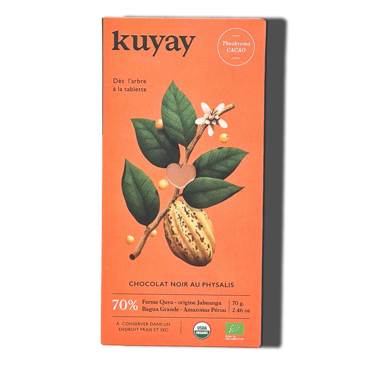 Tablette de Chocolat Noir BIO au Physalis Kuyay