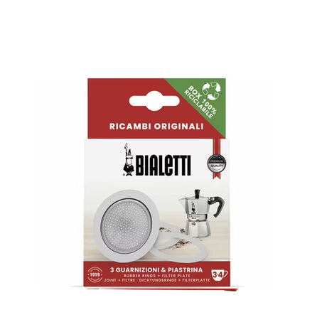 Set 3 joints 1 Filtre Cafetière italienne 3-4T Bialetti