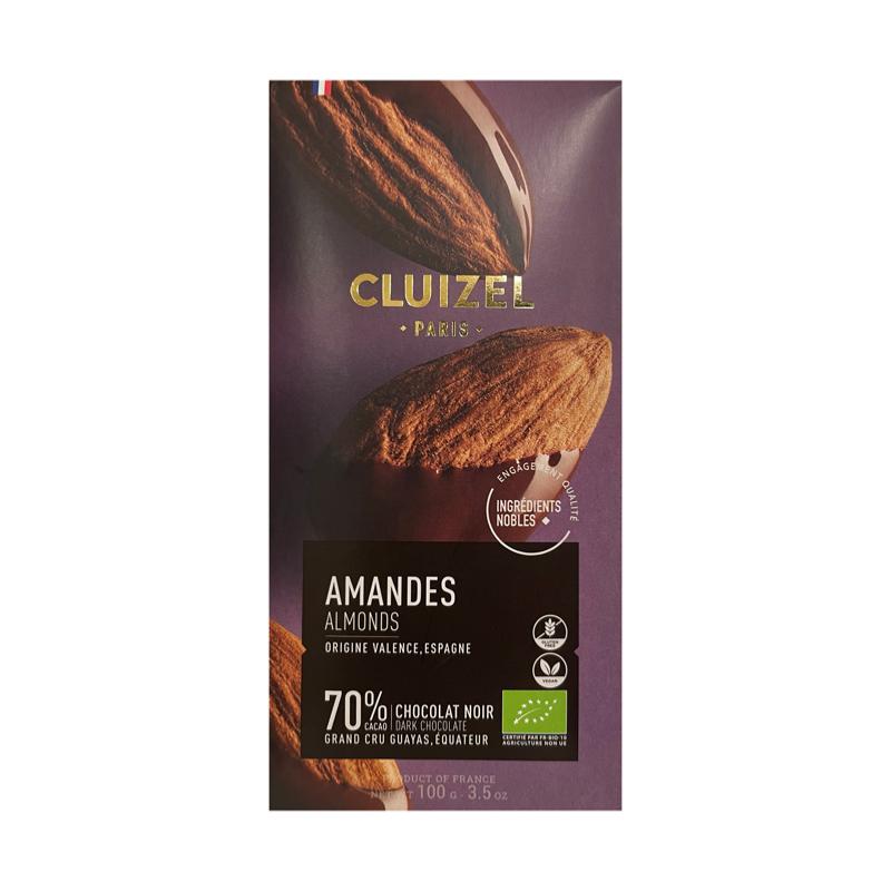 Chocolat noir BIO amandes Cluizel