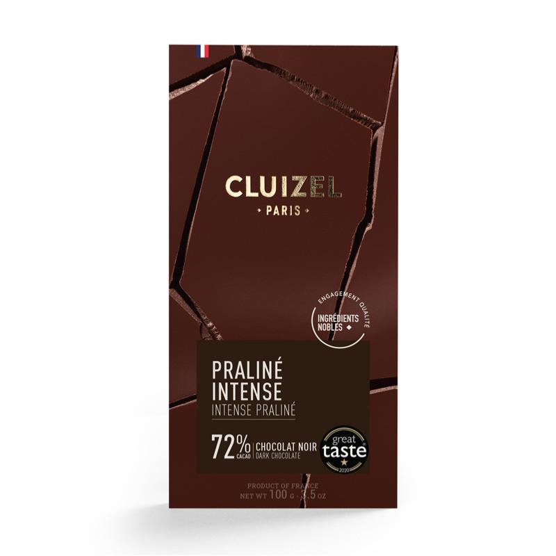 Chocolat noir Praliné intense 72% cacao Cluizel