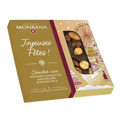 Tablette "Joyeuse Fêtes" au Chocolat noir Monbana